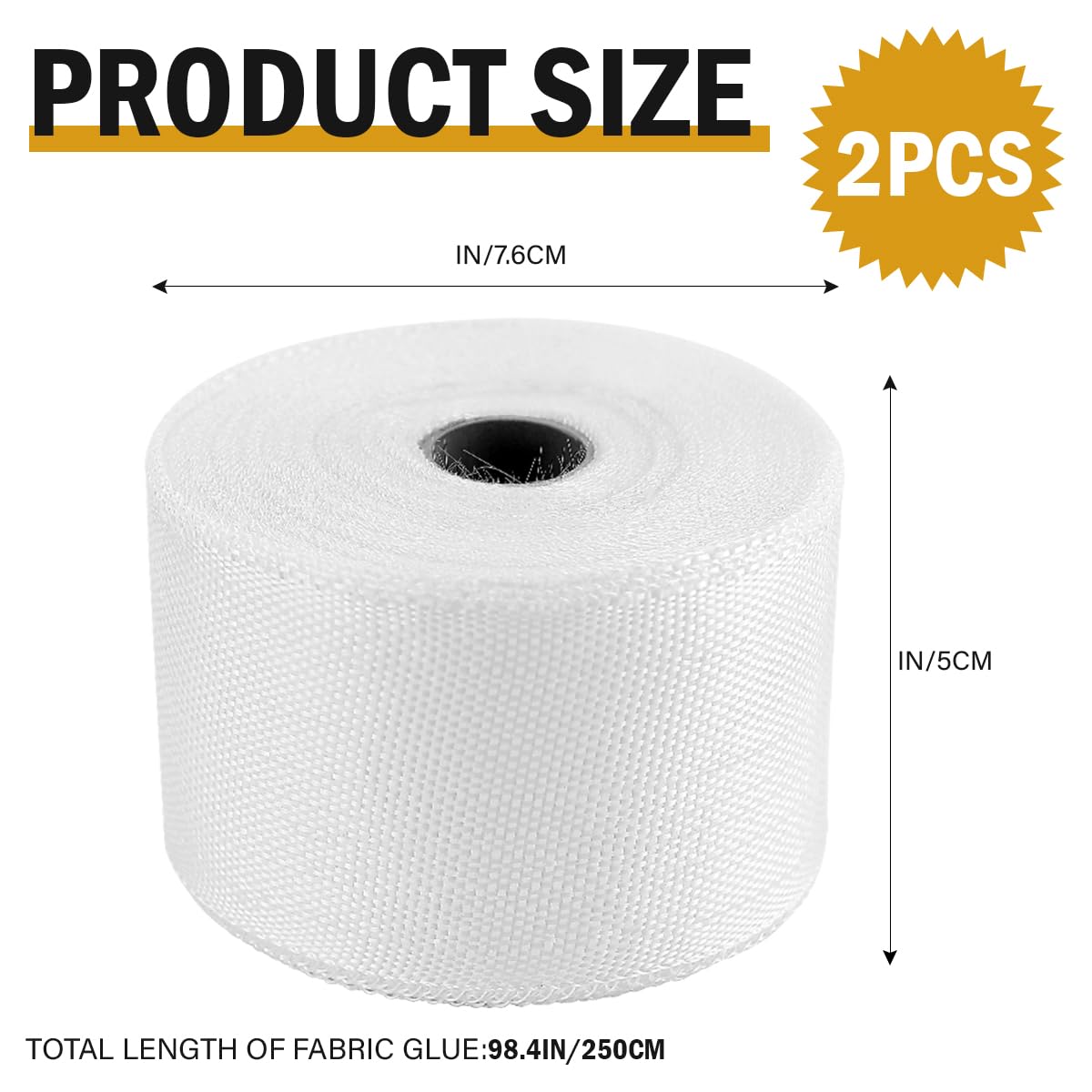 ZJIVQO 5cm×250cm Fiberglass Cloth Tape Strong Fiberglass Cloth Mesh Tape Heat Insulation Fiberglass Cloth Tape Weave Glass Fiber Cloth for Reinforced Repair Winding - Image 2