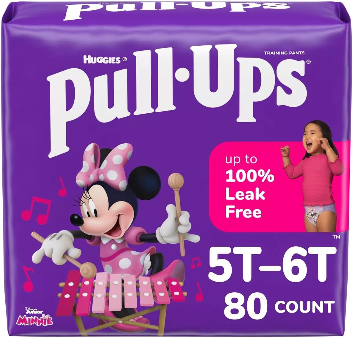 Pull-Ups Girls' Learning Designs Training Pants - Size 5T-6T - 80ct White