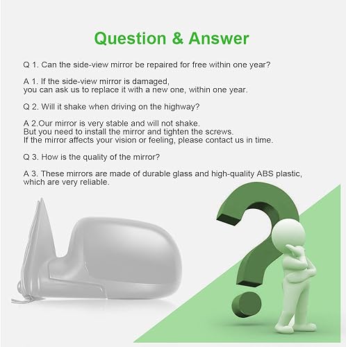 Miniatura 5 de SCITOO Espejo de visión lateral del conductor para Chevy Avalanche 1500 2500 2000-2002 para Chevy Suburban 1500 2500 para Chevy Tahoe para GMC Yukon