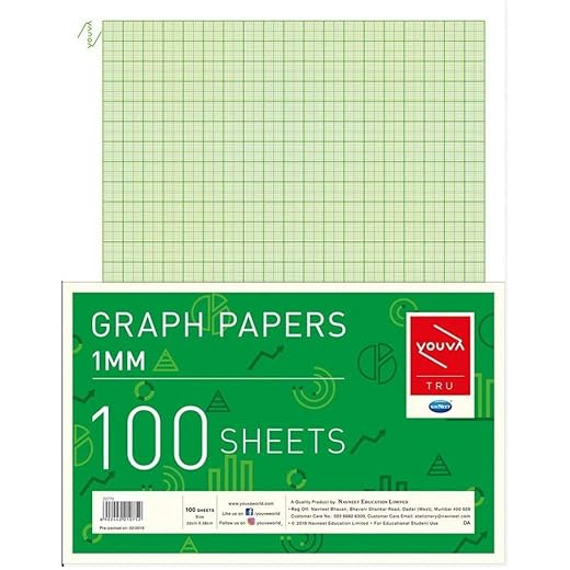 YOUVA Graph Paper Pack of 2, 1mm