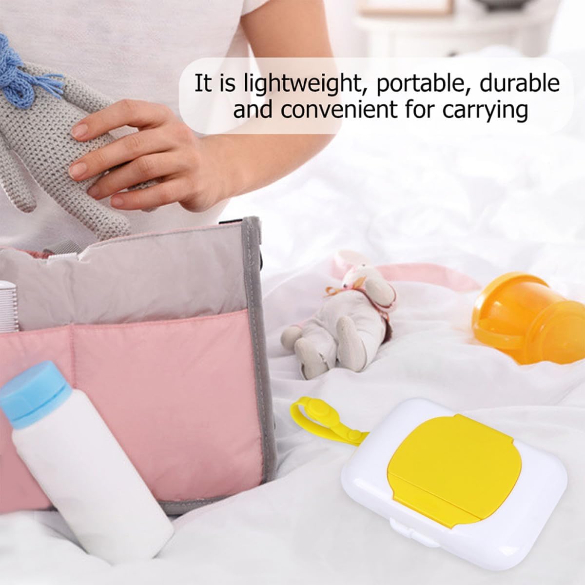 2pcs Yellow PP Baby Wipes Case Refillable Holder Portable image 4