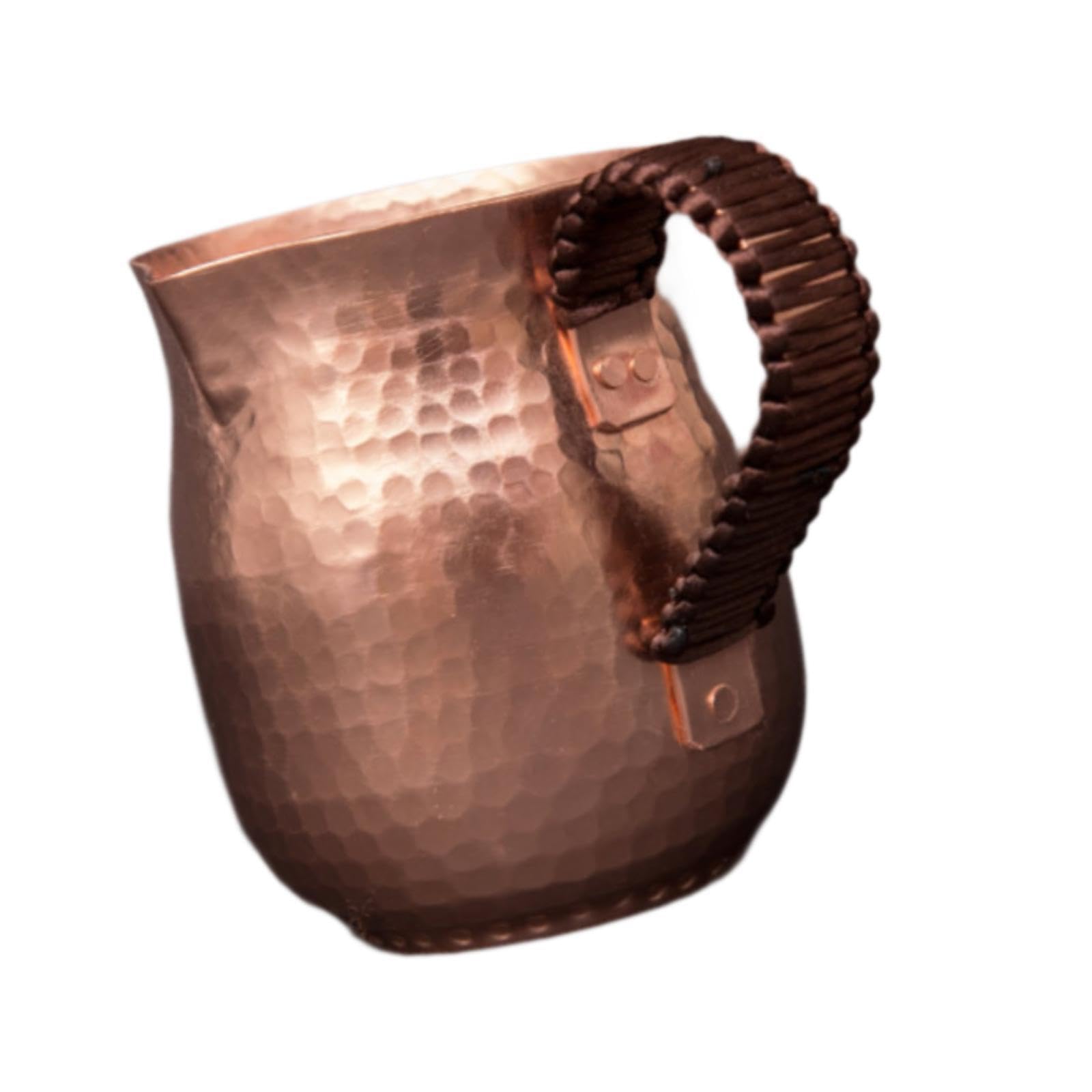 Tazza da tè classica in rame, martellata, splendida lavorazione artigianale, per appassionati e amanti del caffè, brocca per schiumare il latte, 800 ml