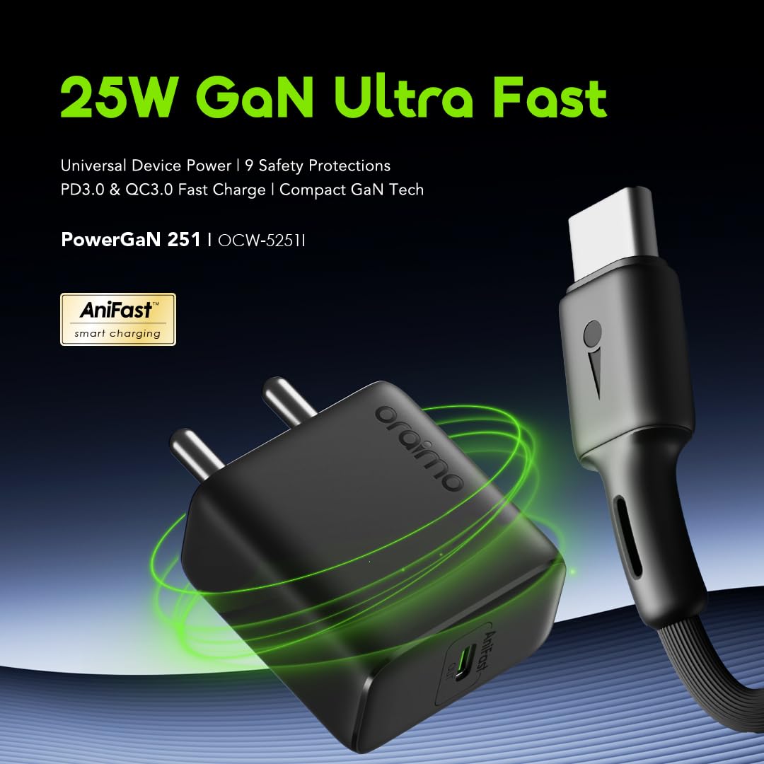 Oraimo 25W PowerGaN Charger - Fast Charging -2 Oraimo 25W PowerGaN Charger - Fast Charging -2