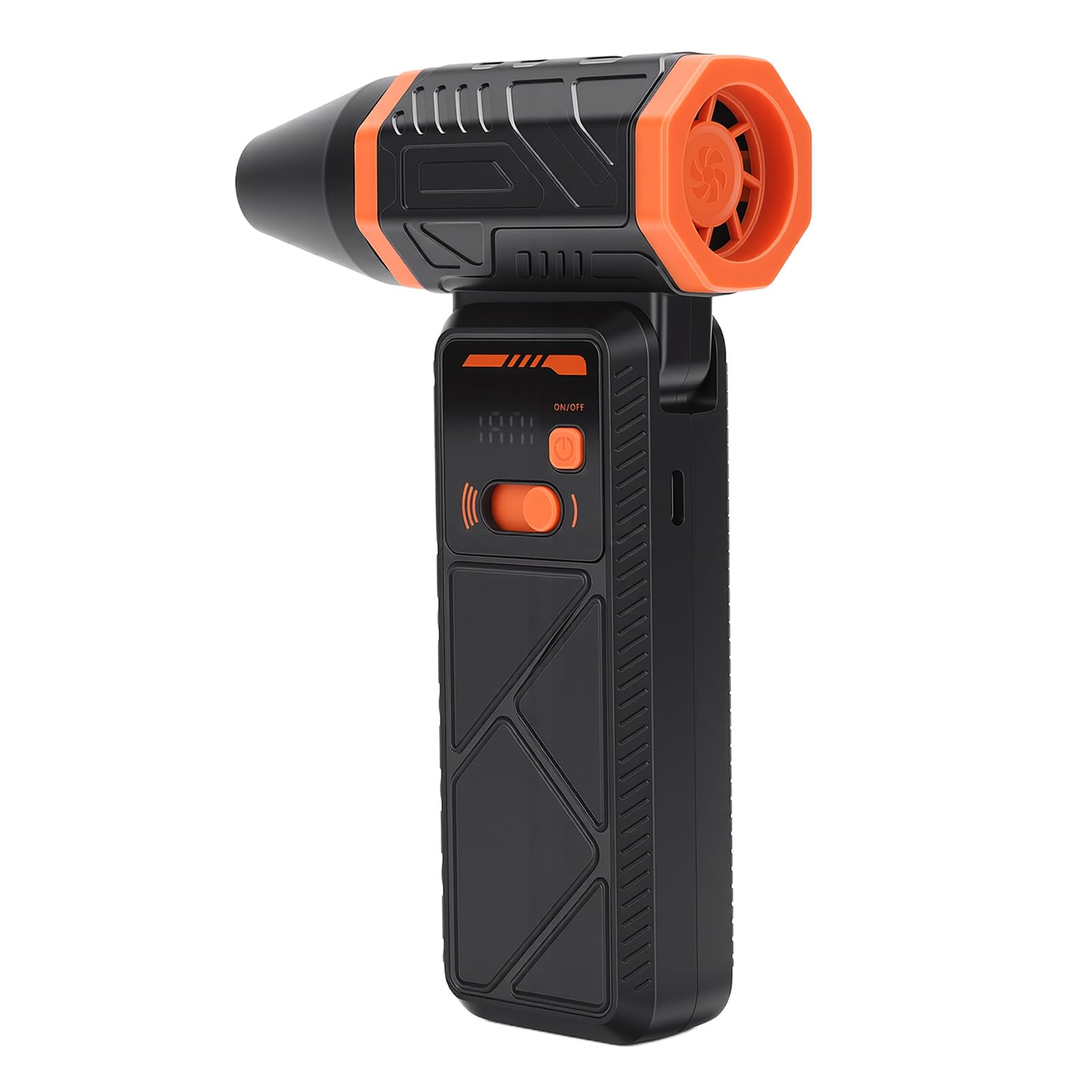 Qcwwy Elektrischer Luftreiniger, Kabelloser Luftbläser 130000 U, Min 52 M, S mit LED Licht for Computer Tastatur Zuhause Auto Reinigung (ORANGE)