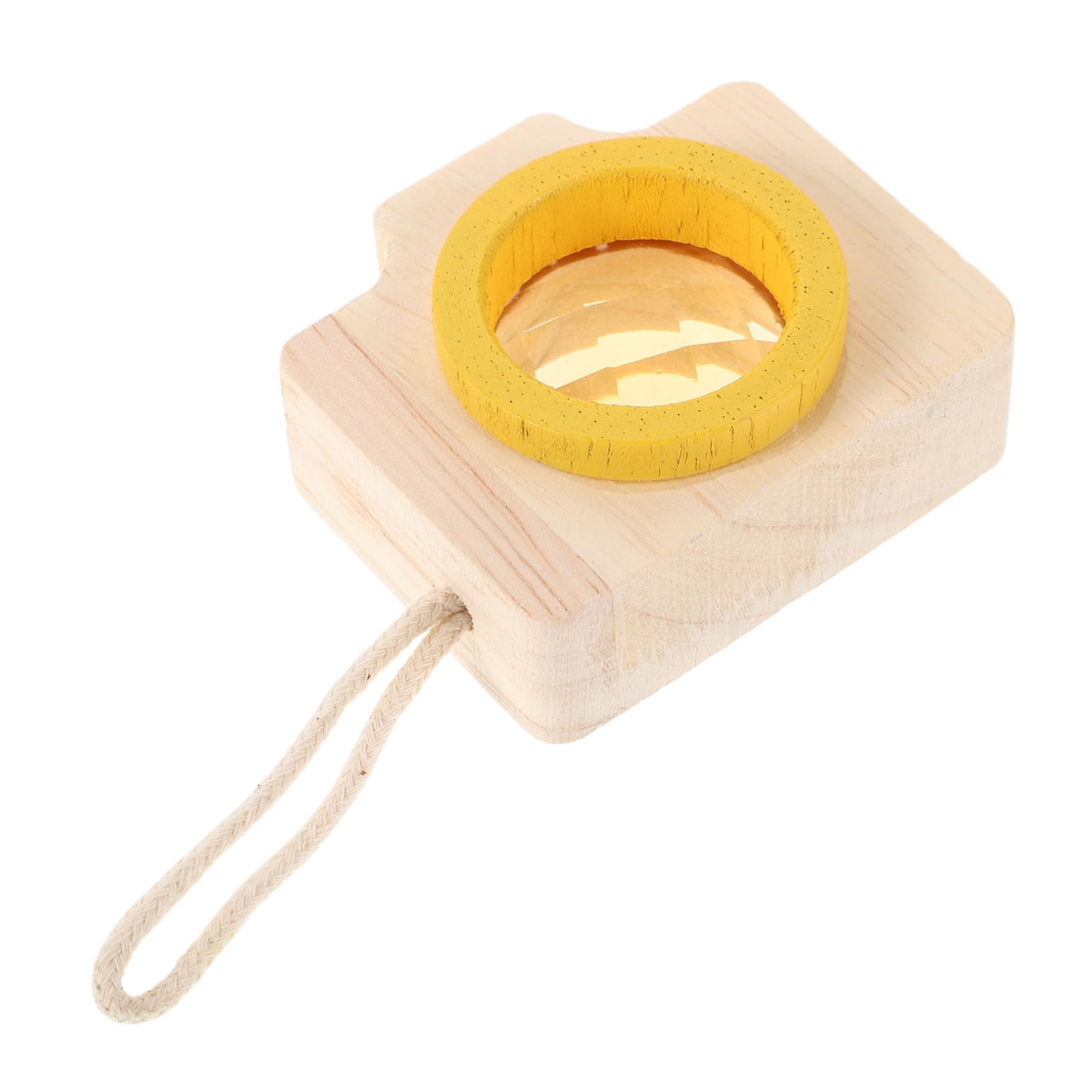 HONMEET Paintable Wooden Camera Kaleidoscope Kids Educational Toy Small Toy Camera Vintage Design Perfect for Party Present