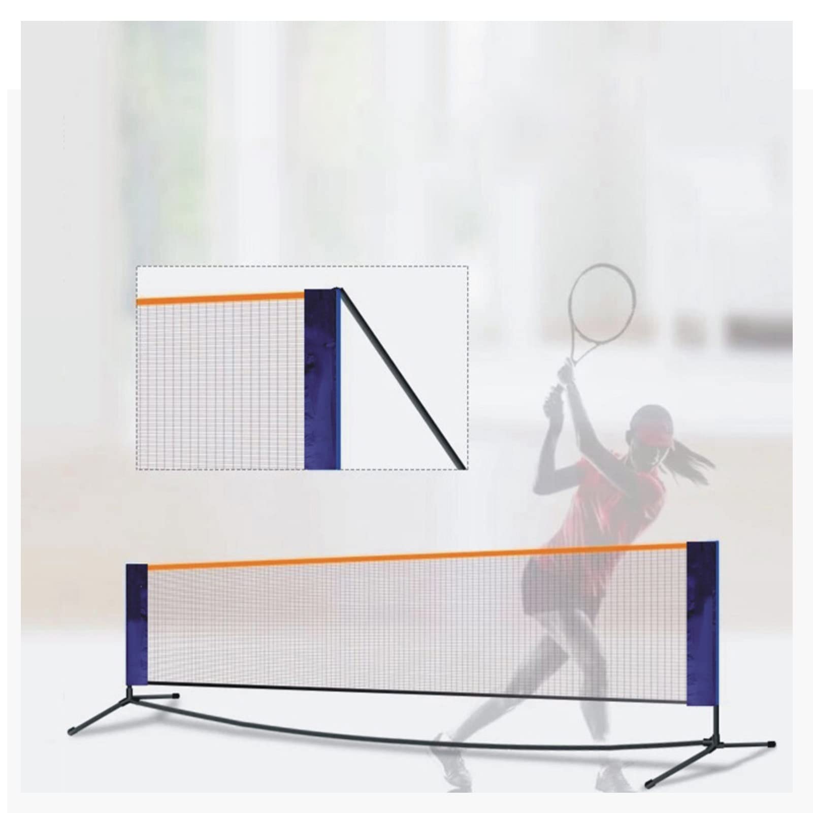 Set portatile per badminton e tennis, supporto pieghevole per pallavolo e badminton, per sport in giardino e divertimento in famiglia, per bambini e adulti