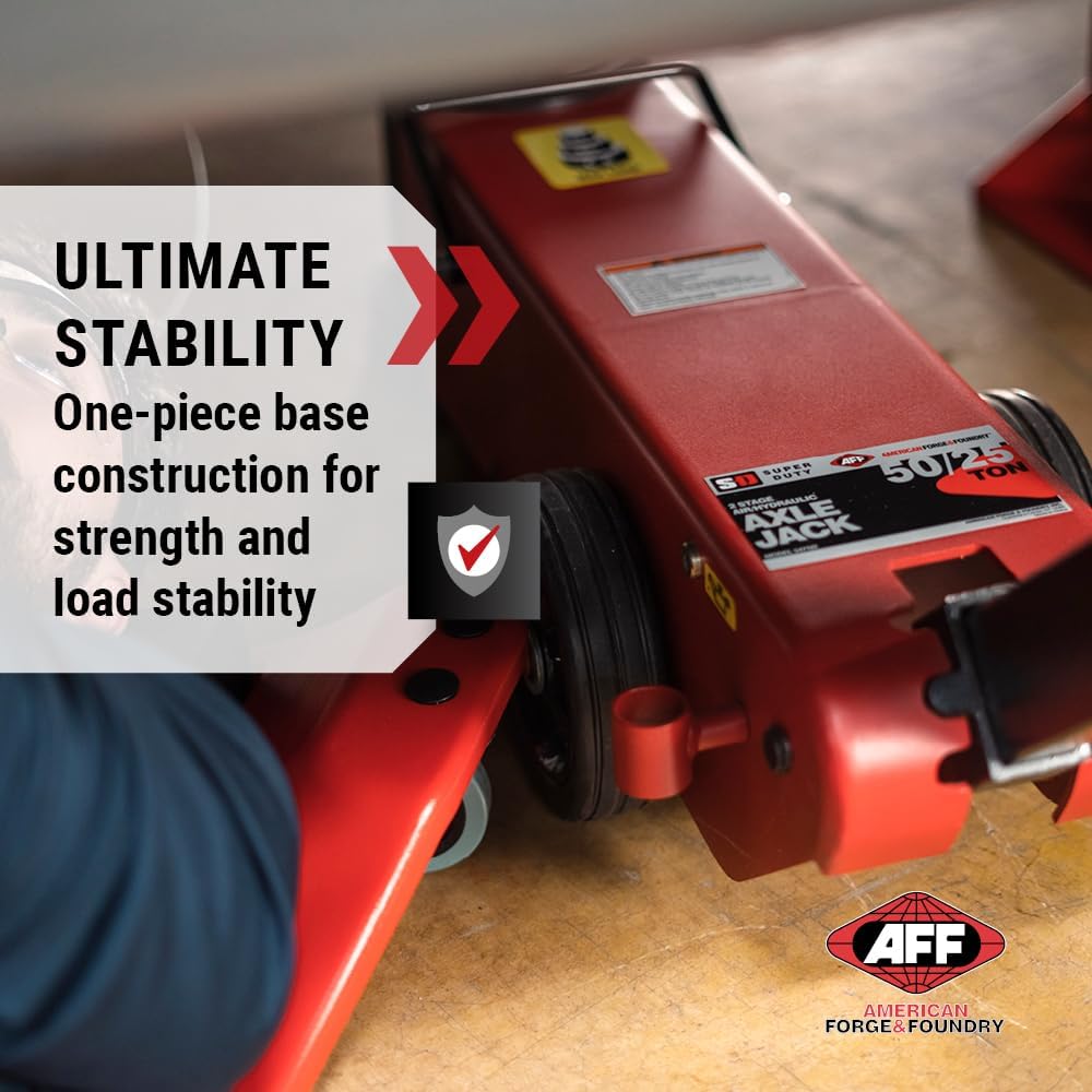 AFF 50 & 25 Ton Axle Jack - 2-Stage Super Heavy Duty Air Hydraulic Truck Jack