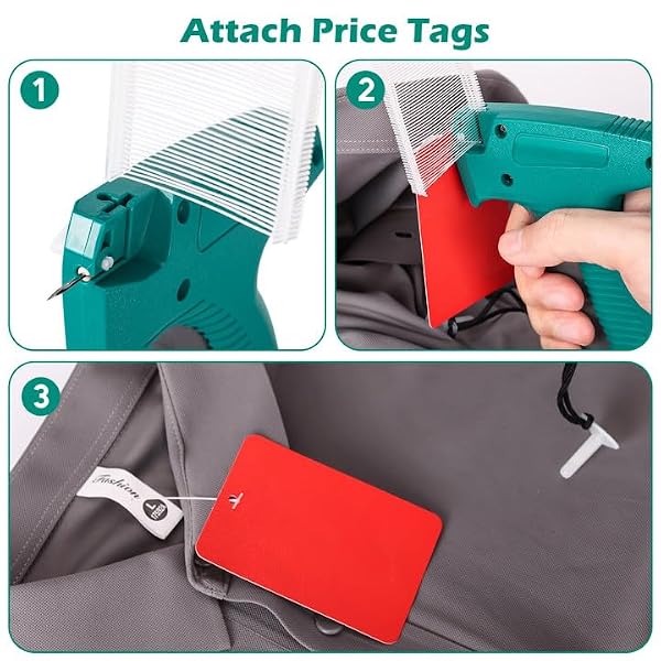 BS ONE 2-in-1 Stitch Tagging Gun for Clothing,Stitch Gun & Retail Price Tag Attacher Gun for Clothes with 6 Needles & 1000pcs 0.2" & 1000pcs 2" Barbs Fasteners by BS ONE - Image 6