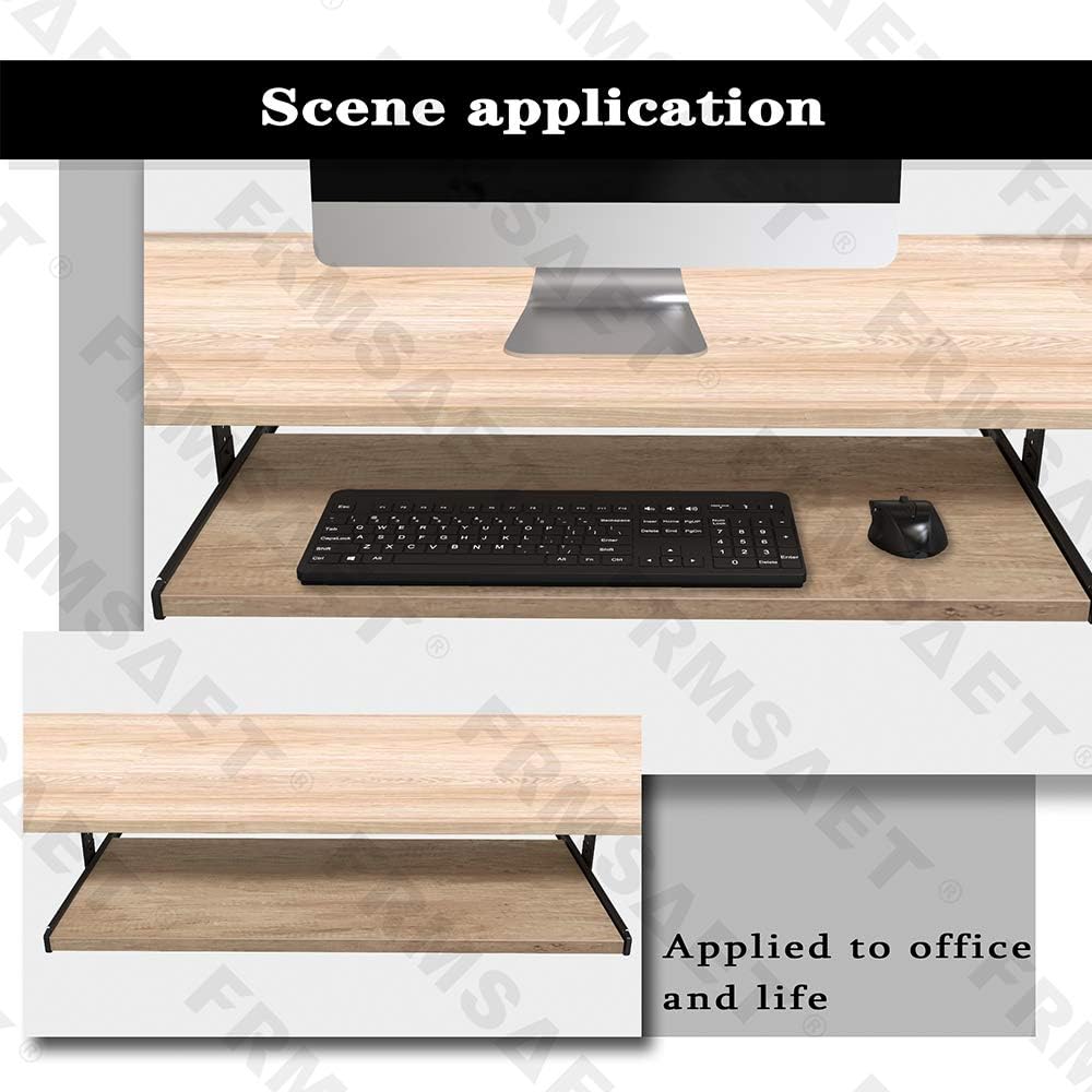 FRMSAET Office Product 20/24/30 inch Keyboard Drawer Tray(24 in, Burlywood) image 4