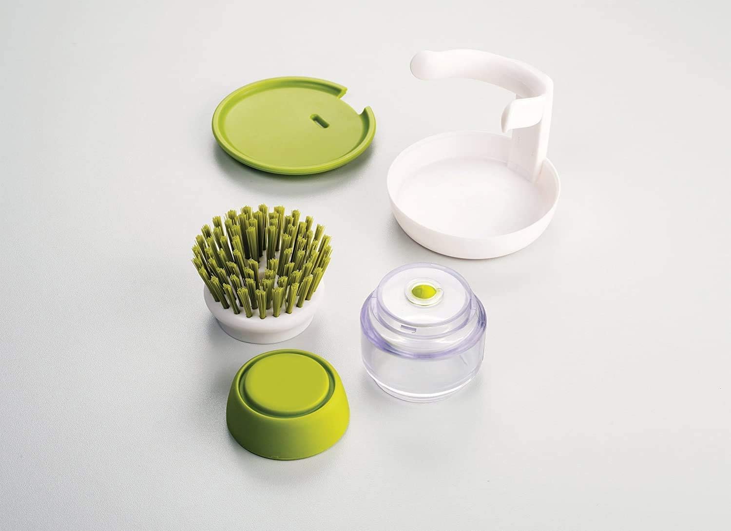 Pihuza Cleaning Brush with Soap Dispenser | Kitchen Sink Dishwashing Brush with Storage Stand | Durable Plastic Dish Wash Brush | Pots & Pans Utensil Cleaning Brush (Multi Colour) 3