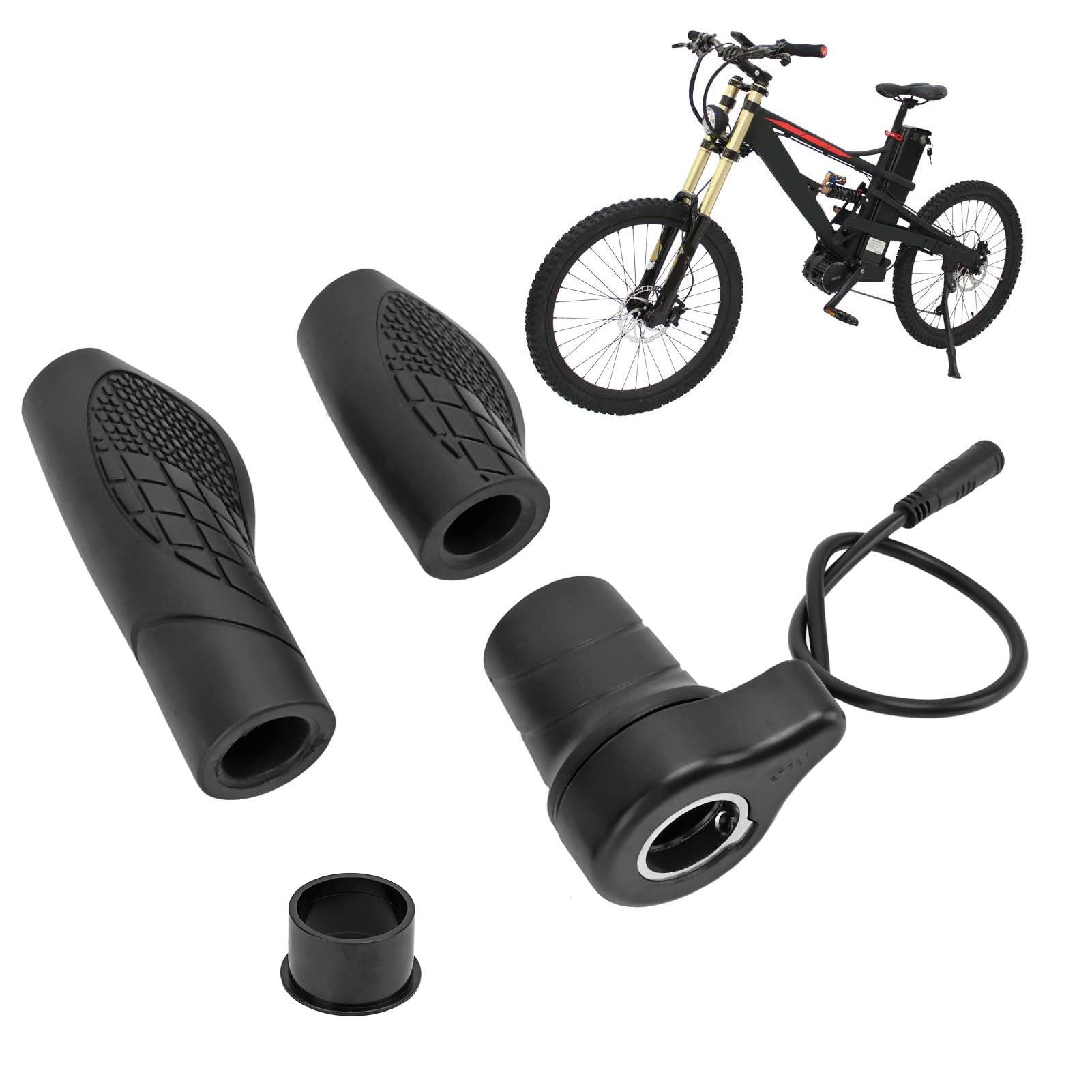 Demi-poignée de vélo électrique côté gauche, caoutchouc ABS métal 76X Demi-poignée d'accélérateur pour moteur à entraînement moyen