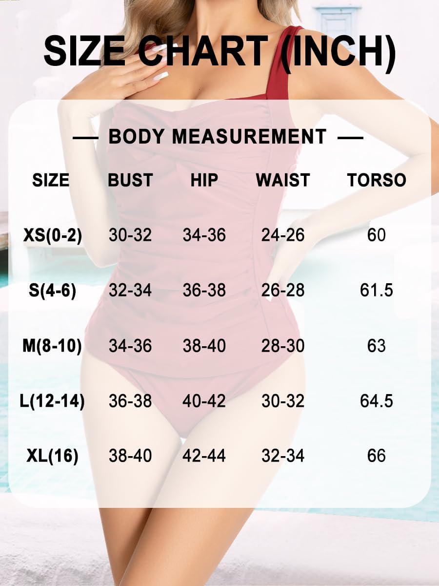 Tankini Swimsuits for Women Tummy Control Bathing Suits Halter Ruched Tops Two Piece Swimwear Sets - Image 6