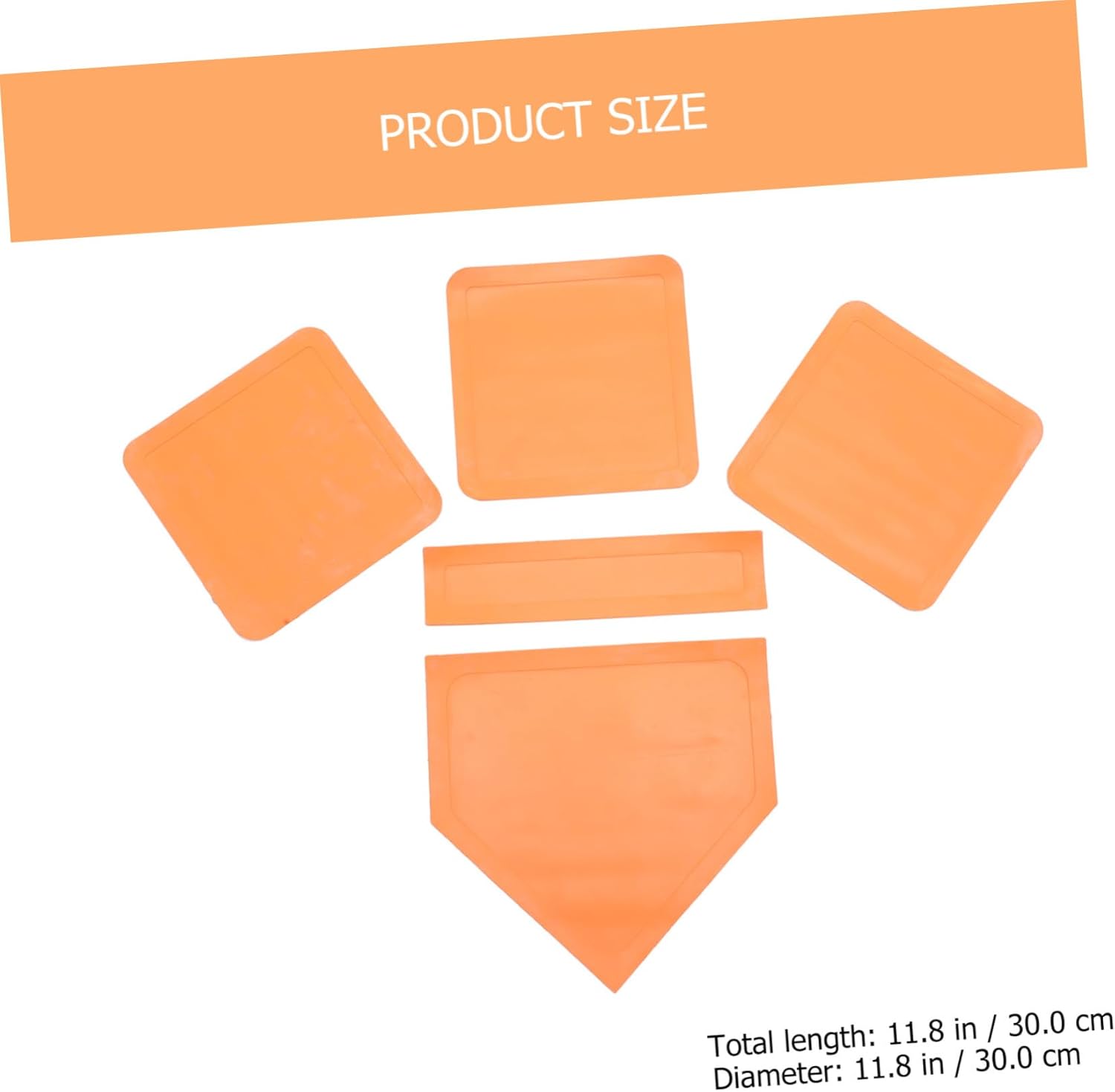 Durable Rubber Baseball and Softball Bases Kickball Training Equipment for Schools and Leagues Includes Home Plate and Portable Design Orange