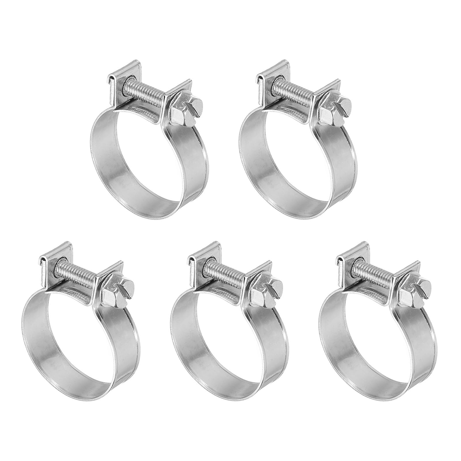 Hose Clamps Stainless Steel Stainless Steel Mini Fuel Injection Hose Clamps Adjustable Clamp for Hoses Tubes Lines 6-34mm(5pcs 27-29mm)