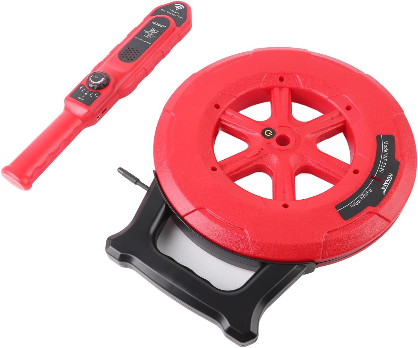 Pipeline Blockage Locator and Diagnostic Tool with IP67 Water Resisting Probe for Metal and PVC Pipes - Includes USB Charging Cable and Lithium Battery - Plumbing Clog Scanner (NF-5140)