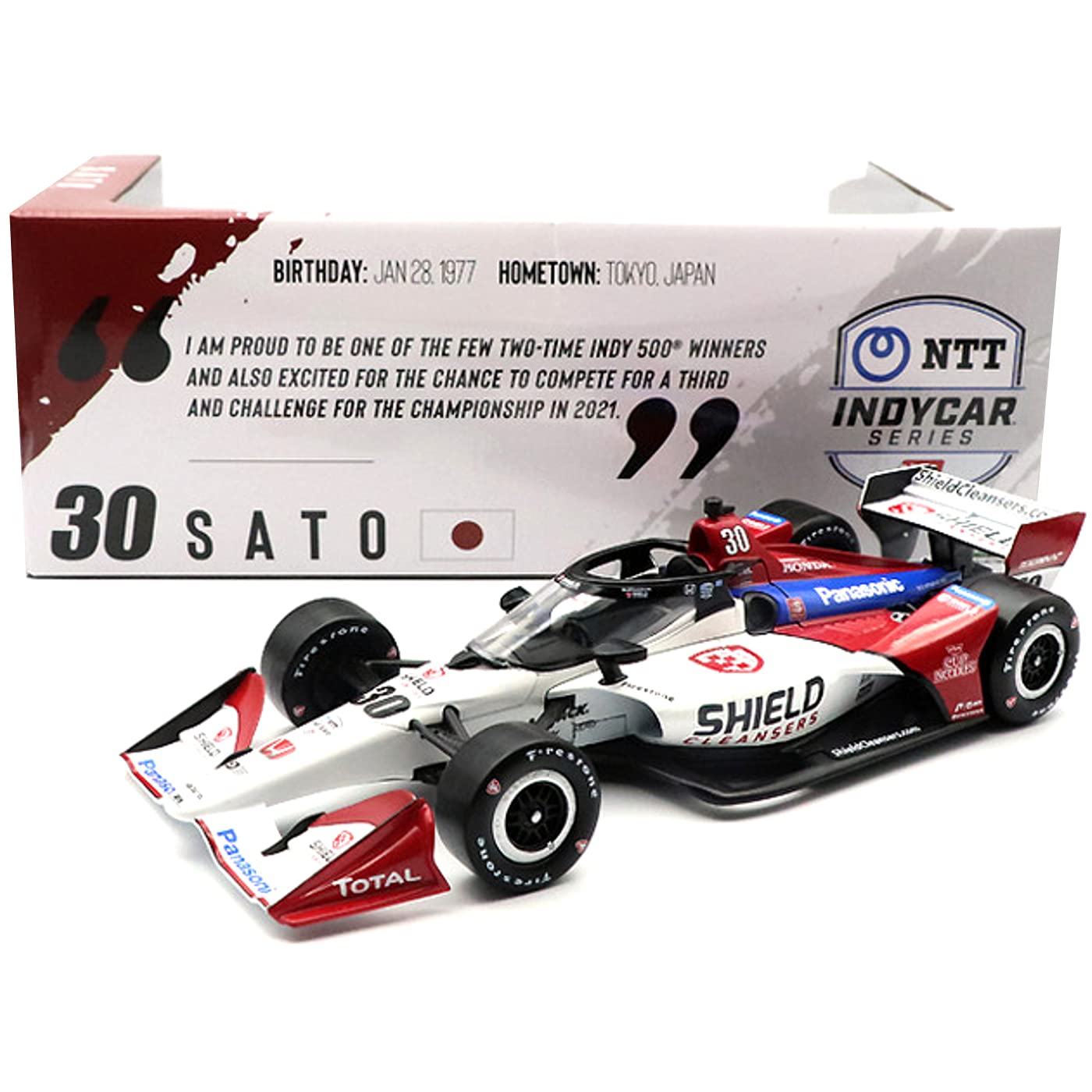 GreenlightToys 1:18th Takuma Sato Rahal Letterman Lanigan #30 Shield Cleansers 2021