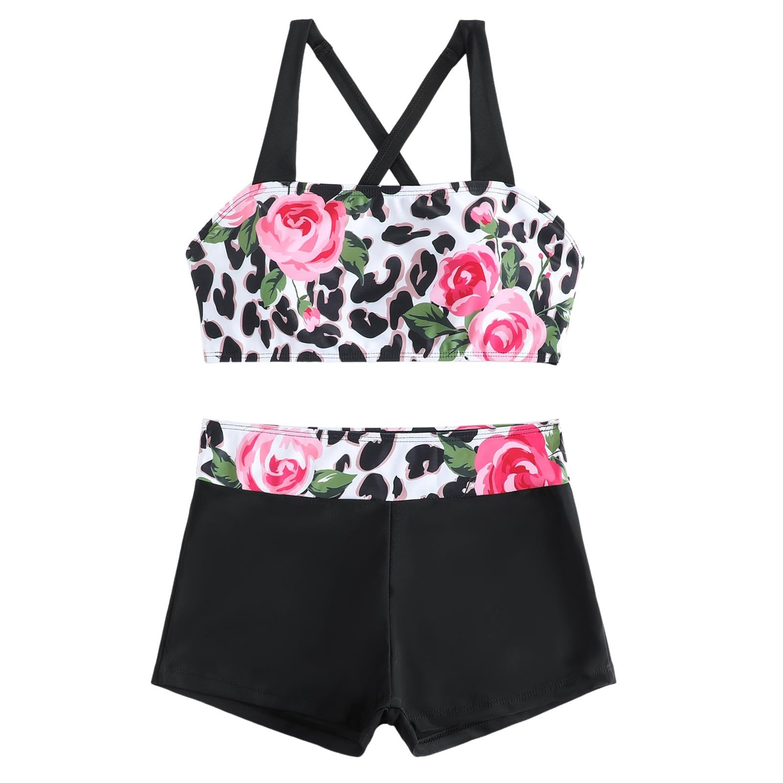 Damski zestaw bikini z wysokim stanem, 2 sztuki, krótki top, spódnica pływacka, strój kąpielowy, biały, S