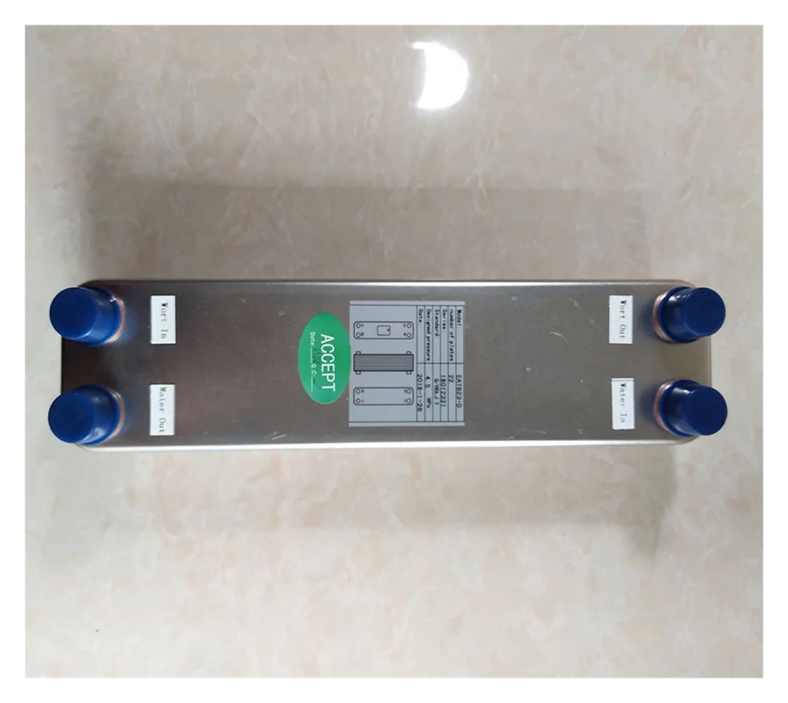 Intercambiador De Calor Placas Soldadas 22 Y 4,5 MPa For Calefacción Por Suelo Radiante Agua Caliente, Deshielo Alta Precisión