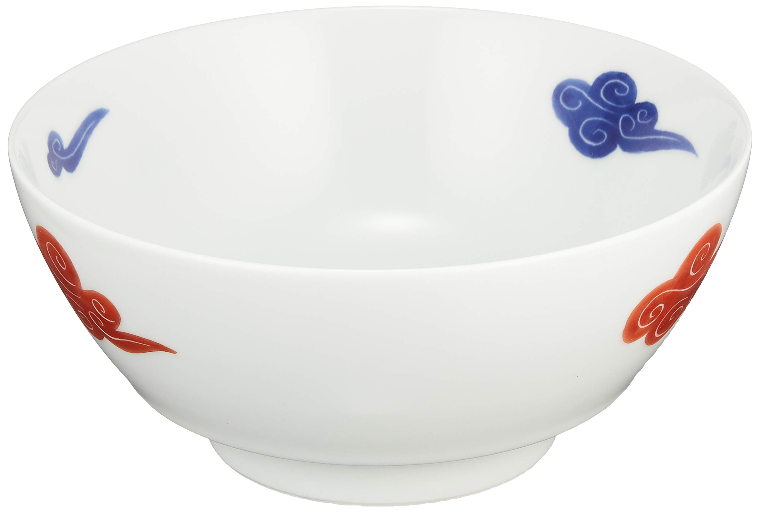 有田焼 伝平窯 「 究極の ラーメン鉢 」 古染赤雲 直径約18×高さ8cm ラーメン丼 器 陶器 電子レンジ 食洗機対応 日本製 R0048