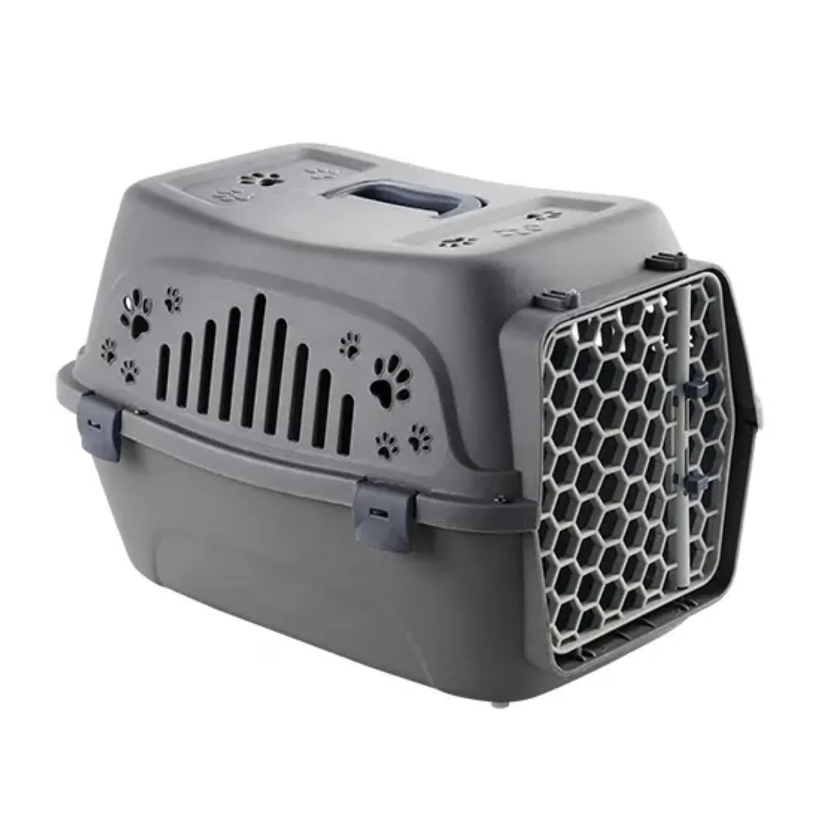 Emily Pets Travel Carrier Puppy Cat Rabbit Basket Plastic Handle Hinged Door Folding Collapsible Transport Box Crate Cage (Grey) (B0CV7N36RL) Amazon Price History, Amazon Price Tracker