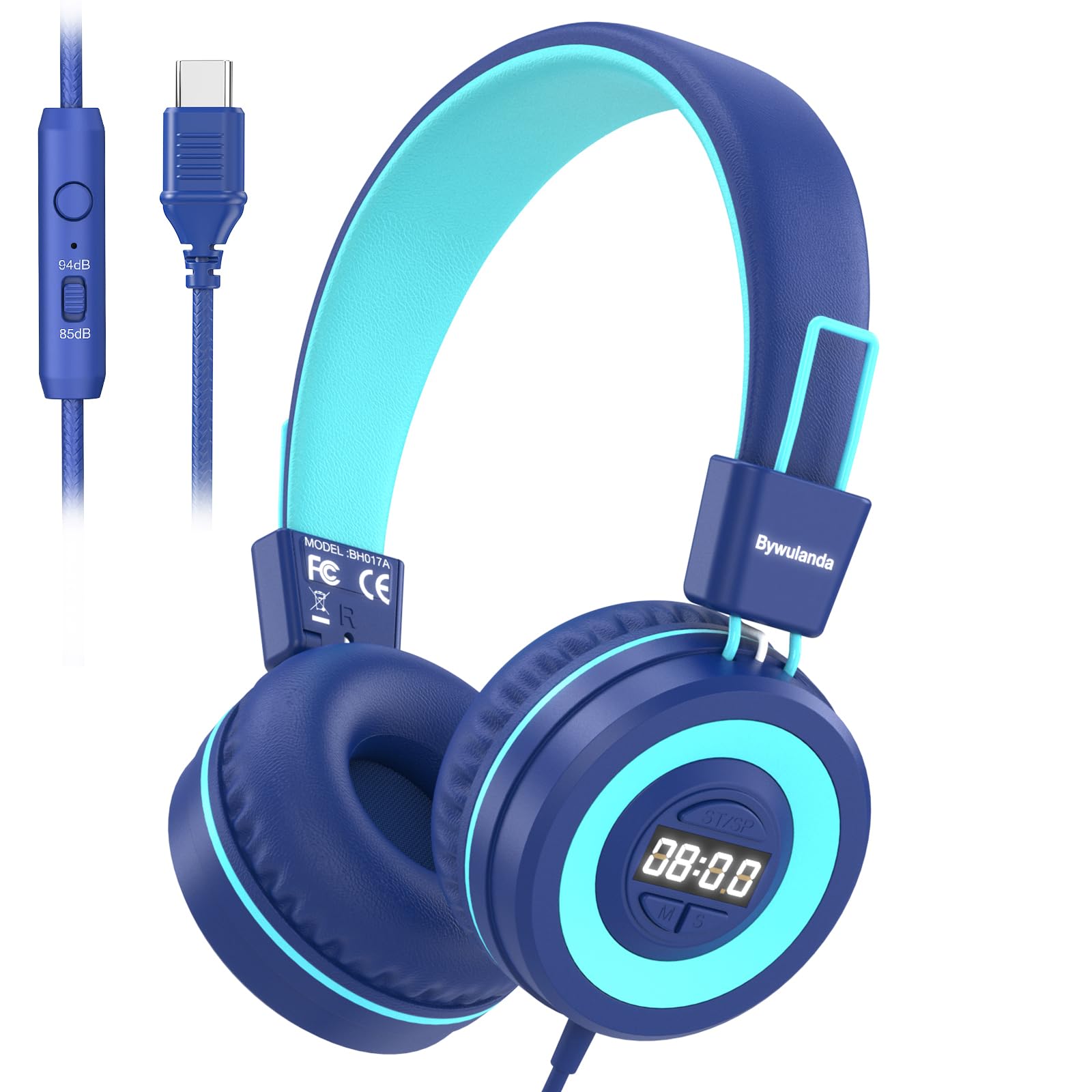 Auriculares USB tipo C para niños cascos infantiles escolares pc 8
