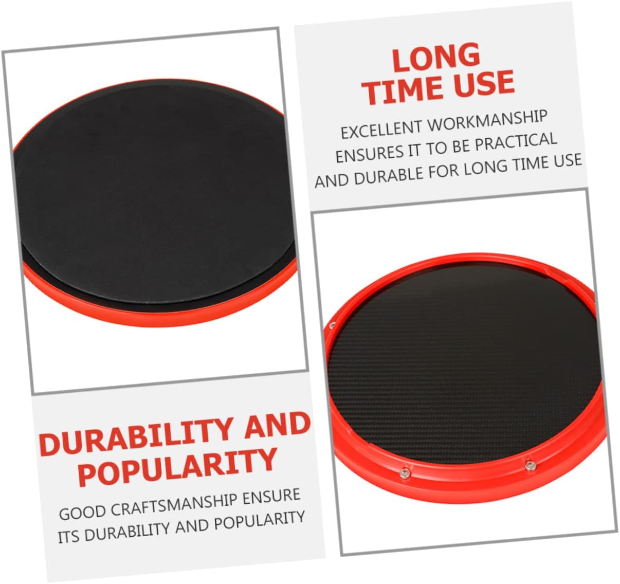 Kisangel Carbon Fiber Snare Practice Pad Boys and Girls Drum Pad Metronome for Drummers Red
