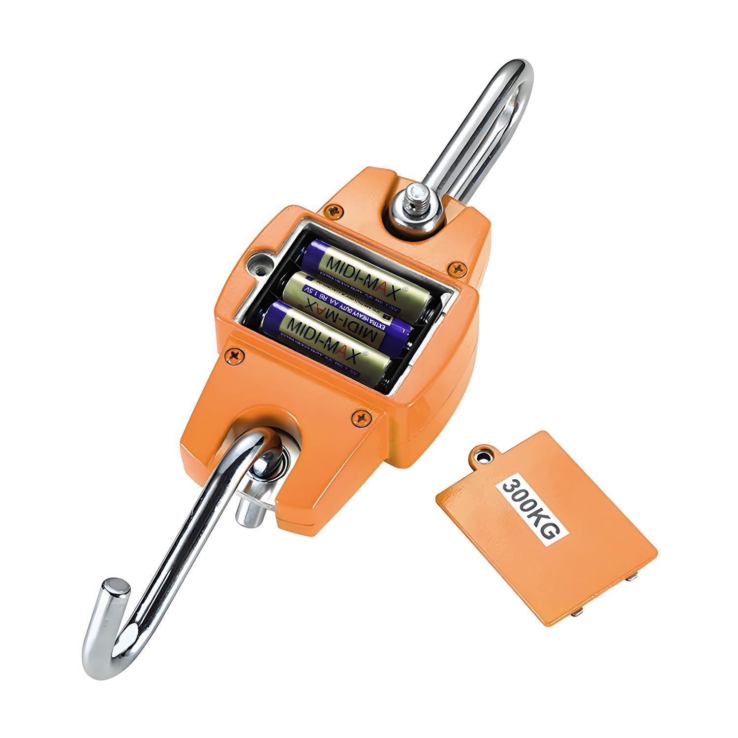 Qumox Balance Numérique Suspendue 300 kg – Mini Grue Portable avec Crochets, Écran LCD, Haute Précision, Balance de Pêche, Ferme, Chasse, Extérieur