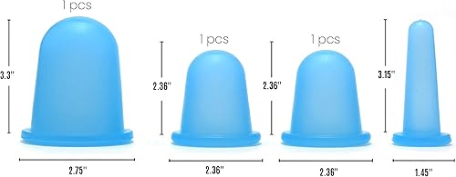 Miniatura 2 de YF STORE Juego de terapia de ventosas  Tazas médicas de terapia de masaje de silicona para reducción de celulitis y relajación muscular, 4 tamaños