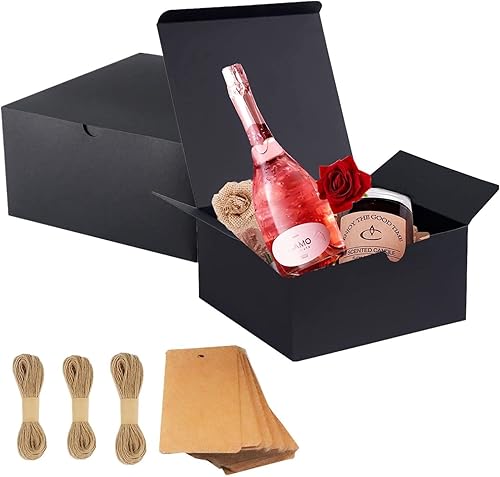 GUIFIER 15 cajas de regalo de 8 pulgadas, cajas de regalo de cartón con tapas de 8 x 8 x 4 pulgadas, cajas de regalo de papel para dama de honor,