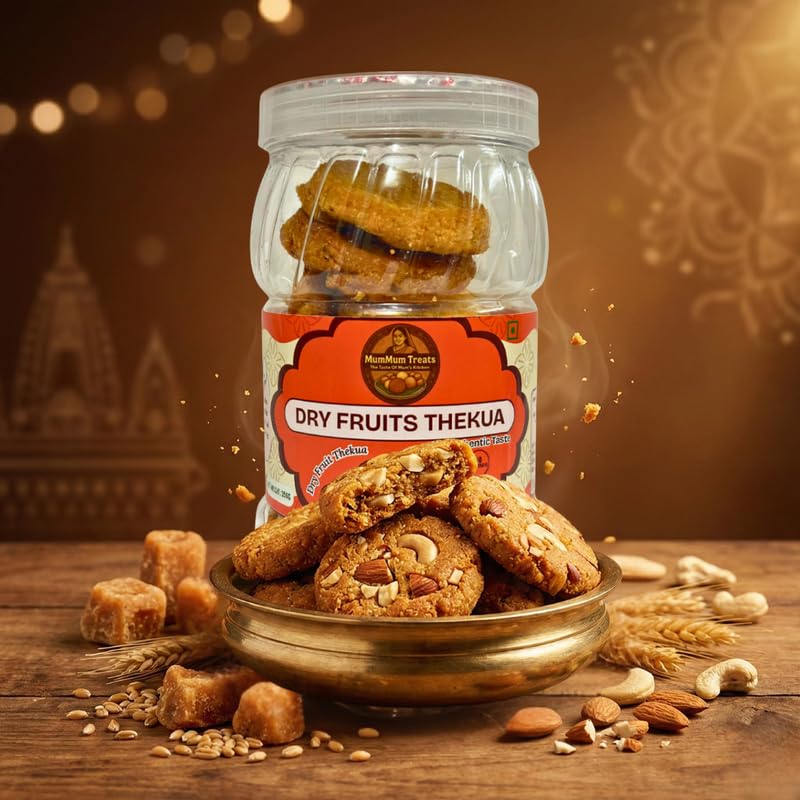 Image of MumMum Treats Dry Fruit Thekua 350g | Authentic Bihari Sweet | Wholesome Snack with Premium Dry Fruits