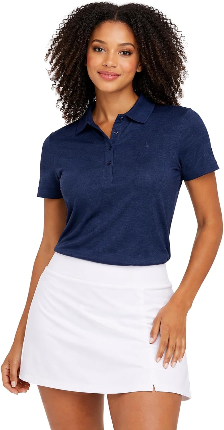 Spyder Womens Golf Shirt - Moisture Wicking Lightweight Stretch Sport Top Polo Shirts for Women with UPF 30+ Sun Protection
