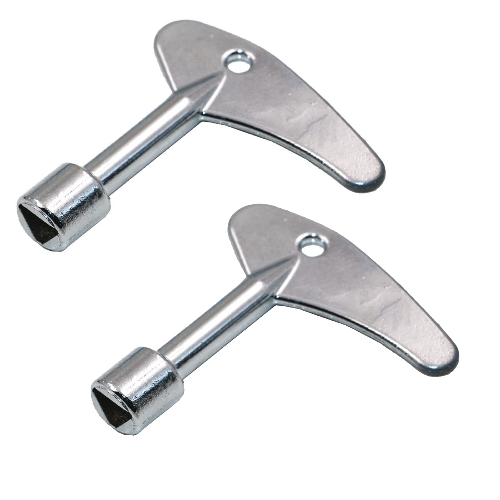 NOHJER 2PCS Metal Triangular Key,Utility Box Key,Silver Gas-Electric Key for Distribution Box Elevator Door (Silver)
