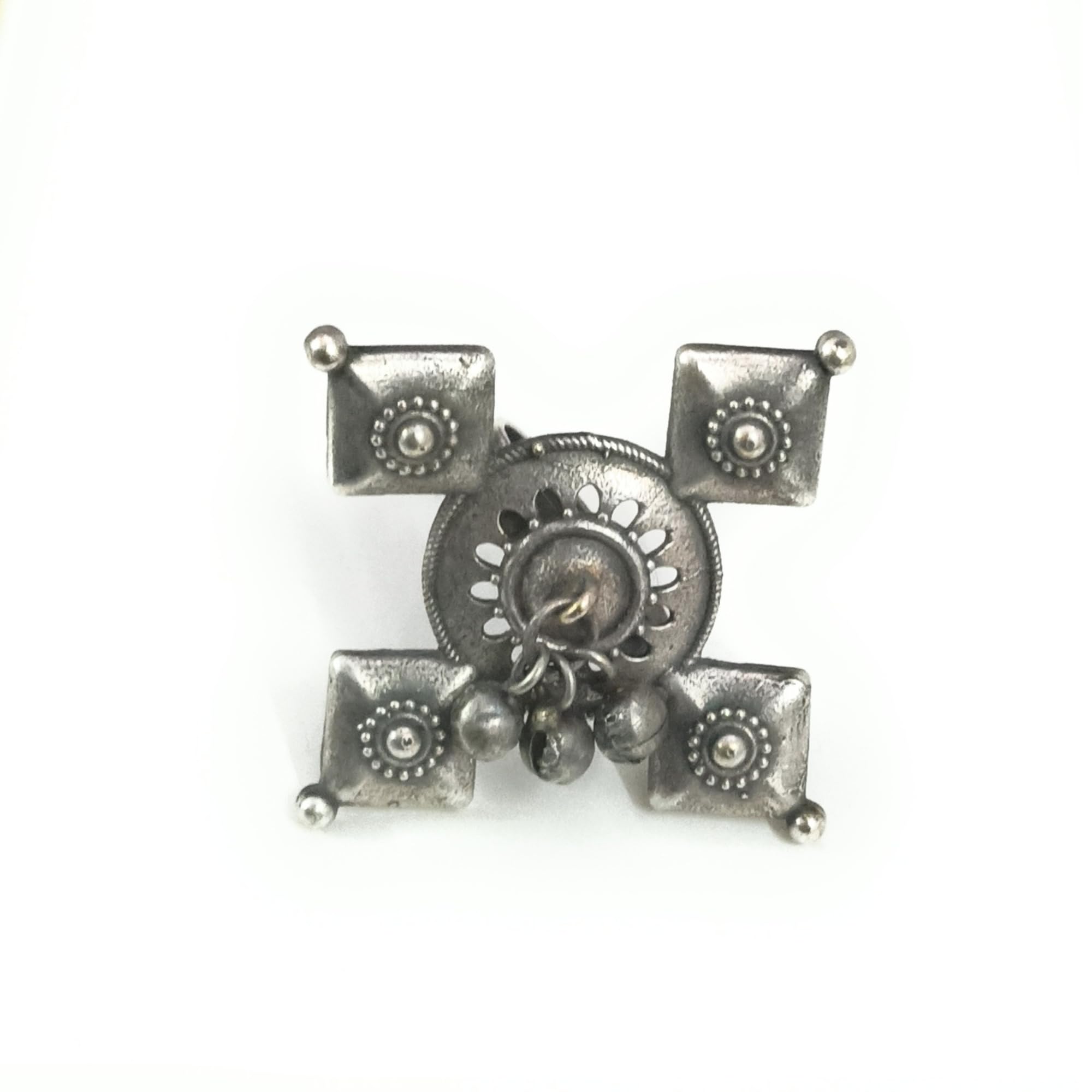 dulcett India | Oxidised Silver Ring | Unique Shape Stylish Oxidized Silver Black Metal Ring | Oxidised Silver Ethnic & Traditional Ring for Women & Girls-picture-2