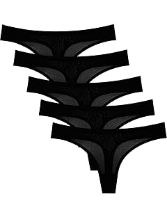 Low Rise Thong Underwear for Teen Girls - 5-Pack No Show Panties Comfortable and Breathable Everyday Essentials 5