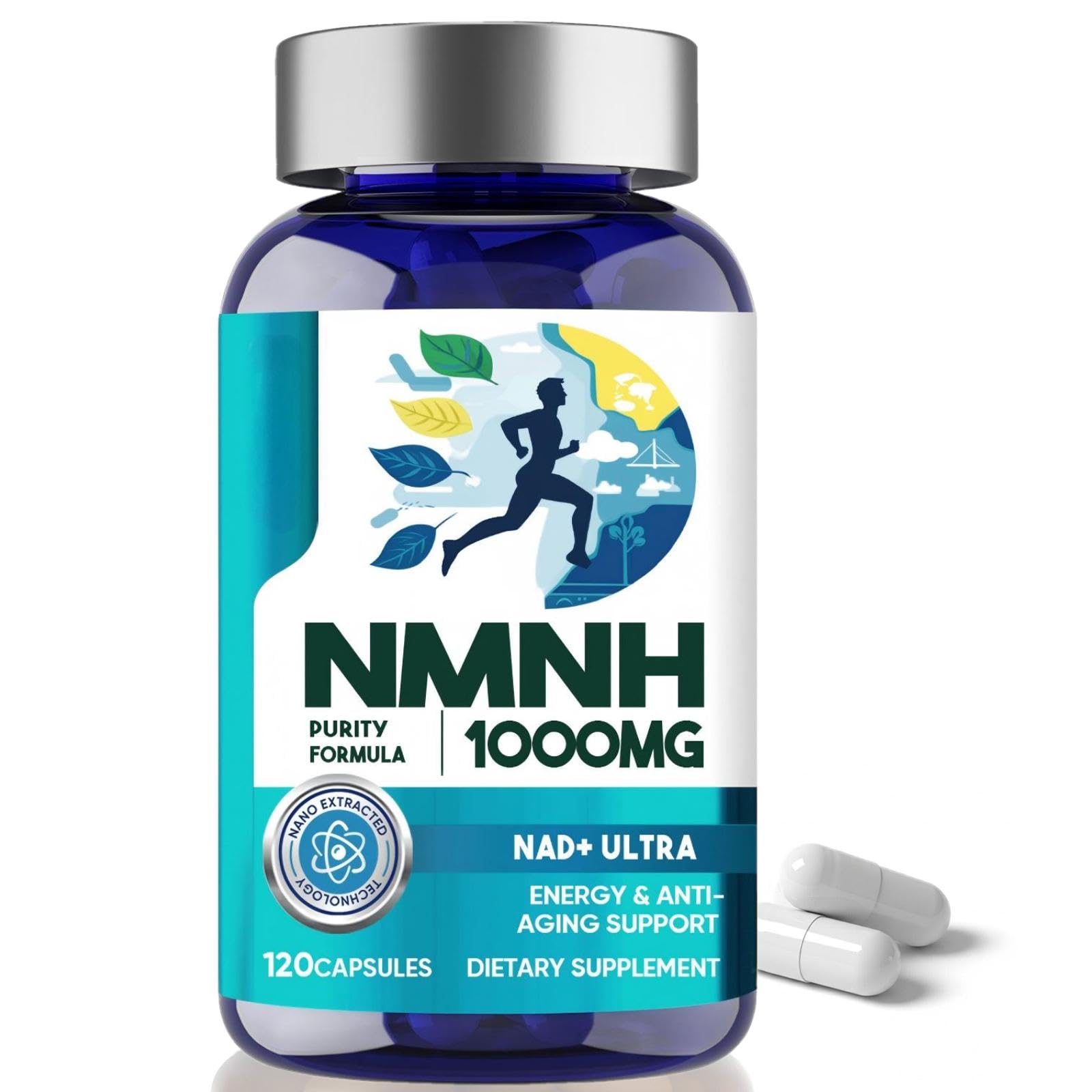 NMNH 1000mg - Hochdosierte NAD+ Aktivatorkapseln für maximale Zellenergie & Stoffwechsel - Vegane Kapseln für Erwachsene