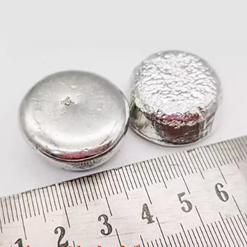 100 Grams Pure Electrolytic Tin Metal Round Ingots, Sn >= 99.95% High Purity for Element Specimen Collection or Laboratory Science Experiments