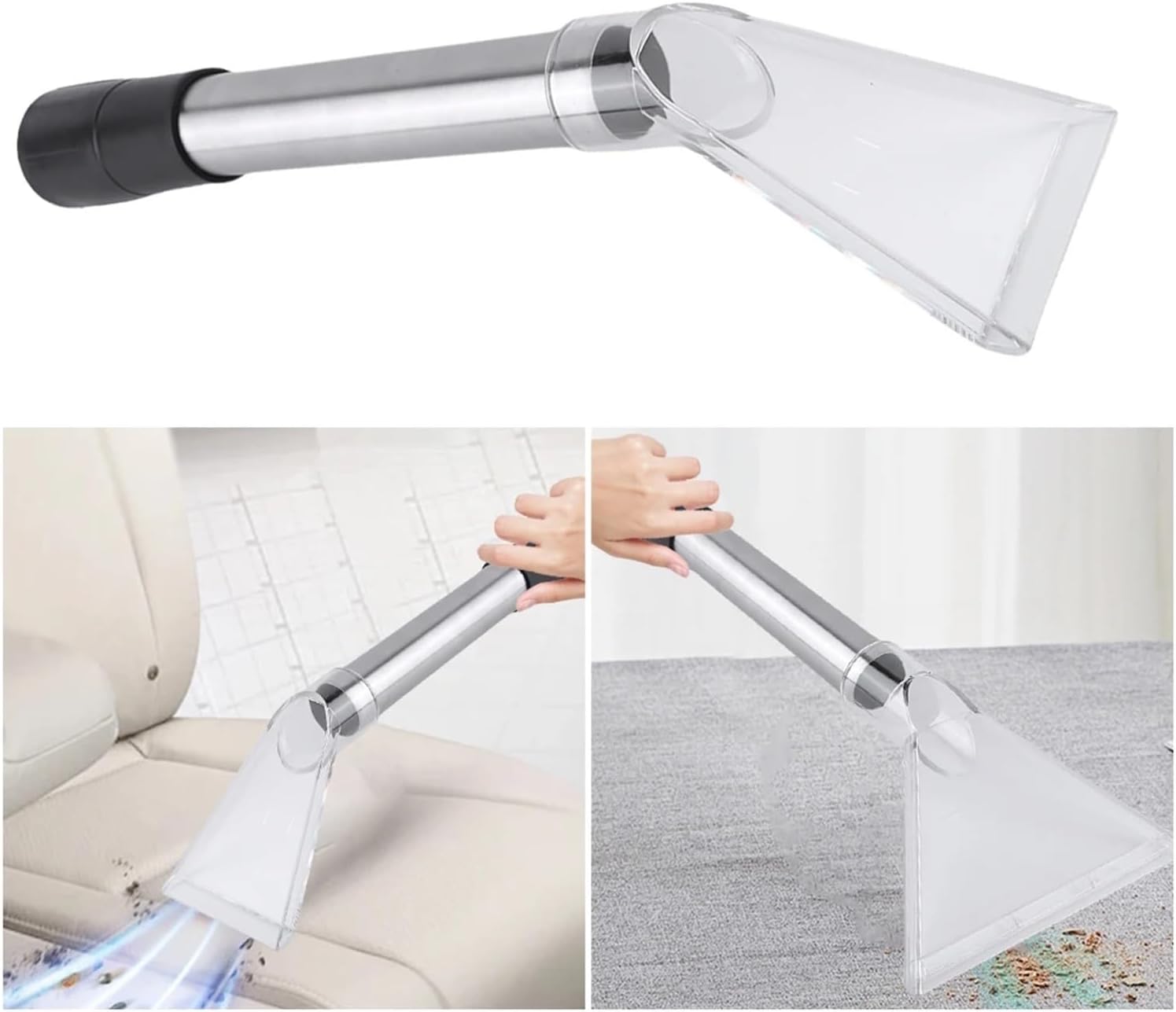 Universal Clear Vacuum Extraction Accessory Transparent Water Suction Head Vacuum Extractor Tool for Cleaning Sofa Carpet(Large)