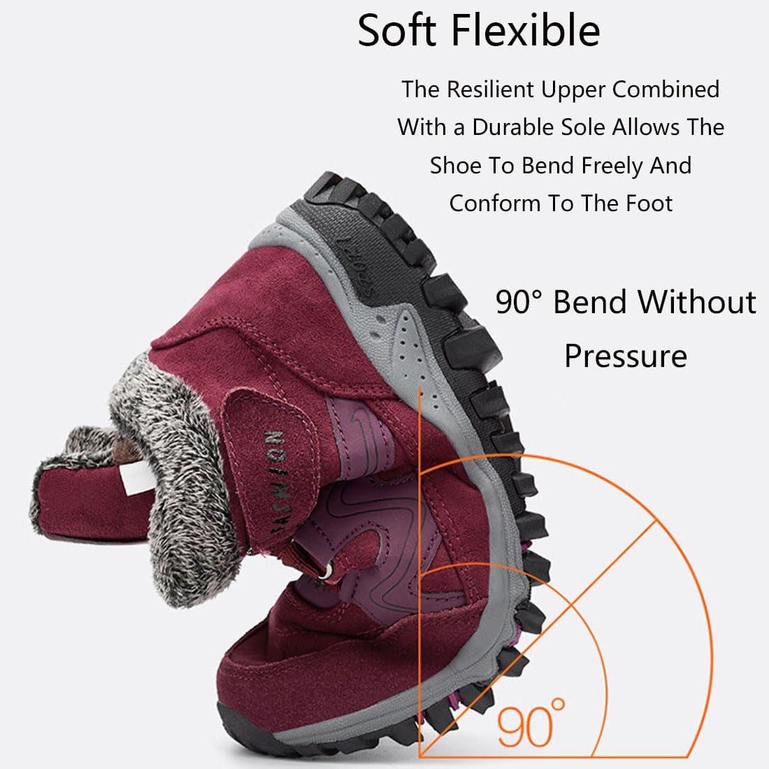 Orthopedic Boots, Waterproof Winter Warm Snow Shoes For Women Men, Non-Slip Outdoor Trekking Boots