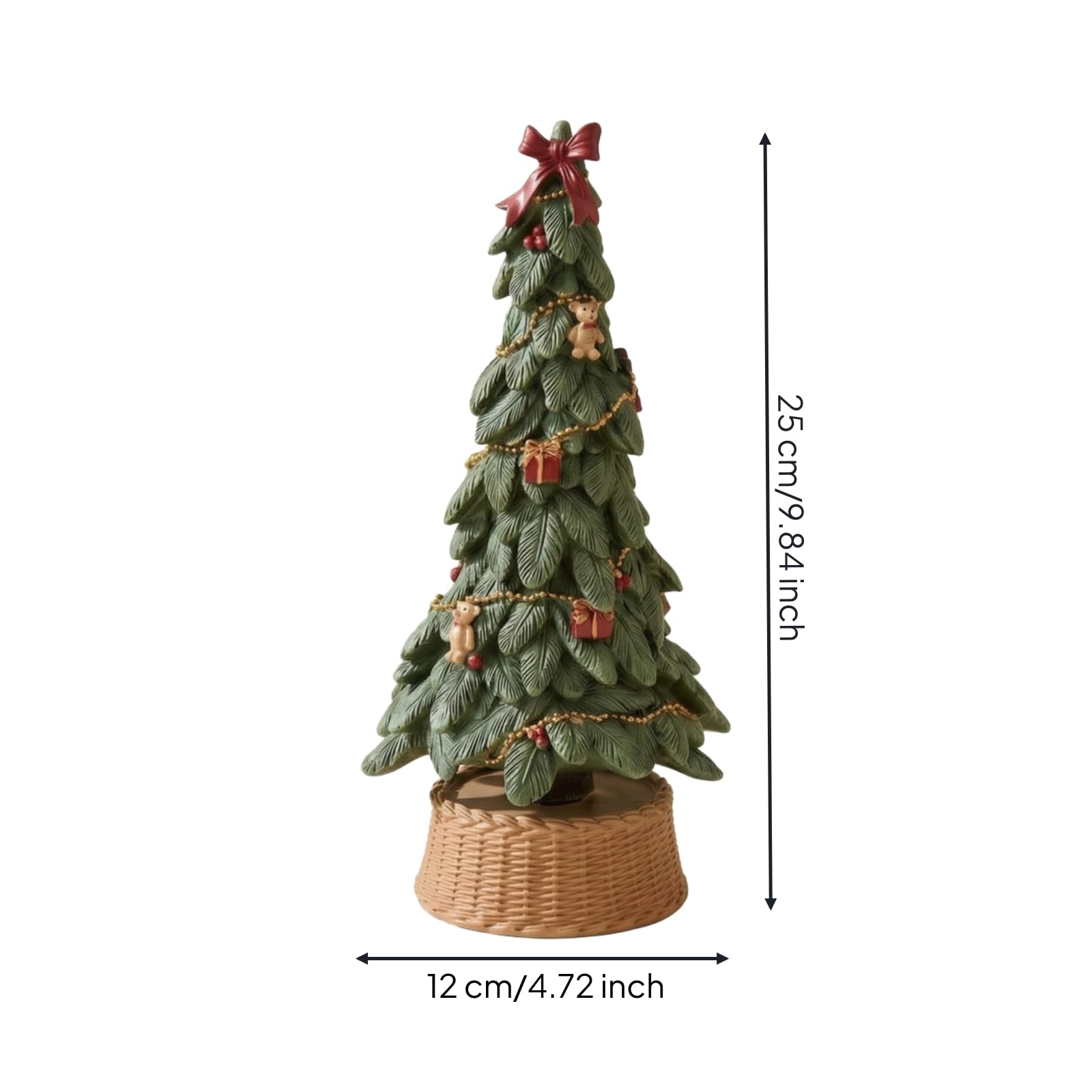 Qianly pin Noël Miniature Artificiel | Décoratif, Arbre Noël Table, pr Bureau, 25CM, Style B