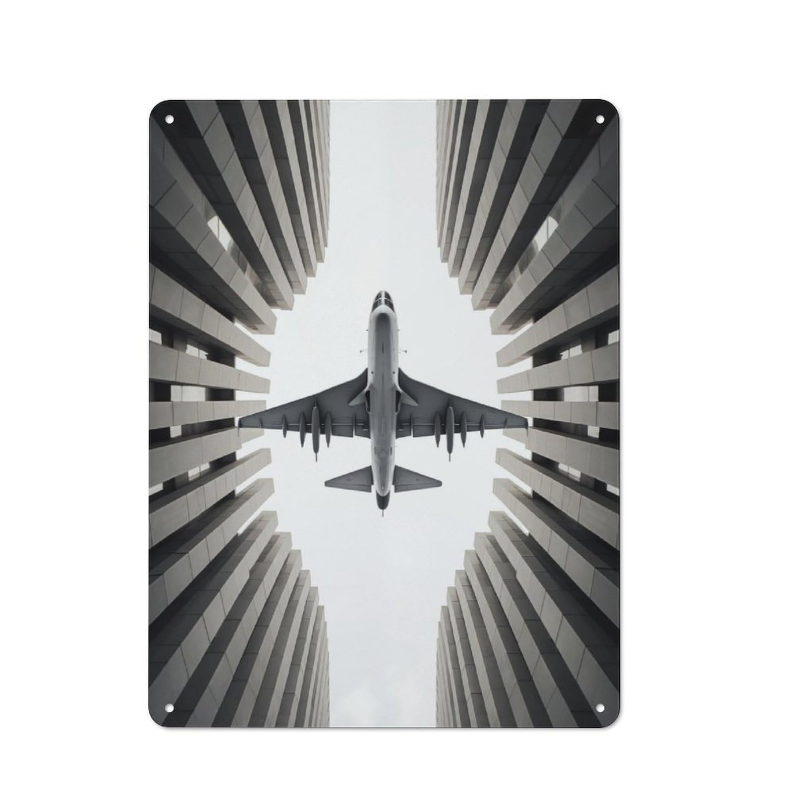 Junmoney Airliner Plane Bottom View Retro Metal Wall Sign 40X30cm For Guest Room Or Hallway, New-Space Wall Decor For Home Decor Collectors