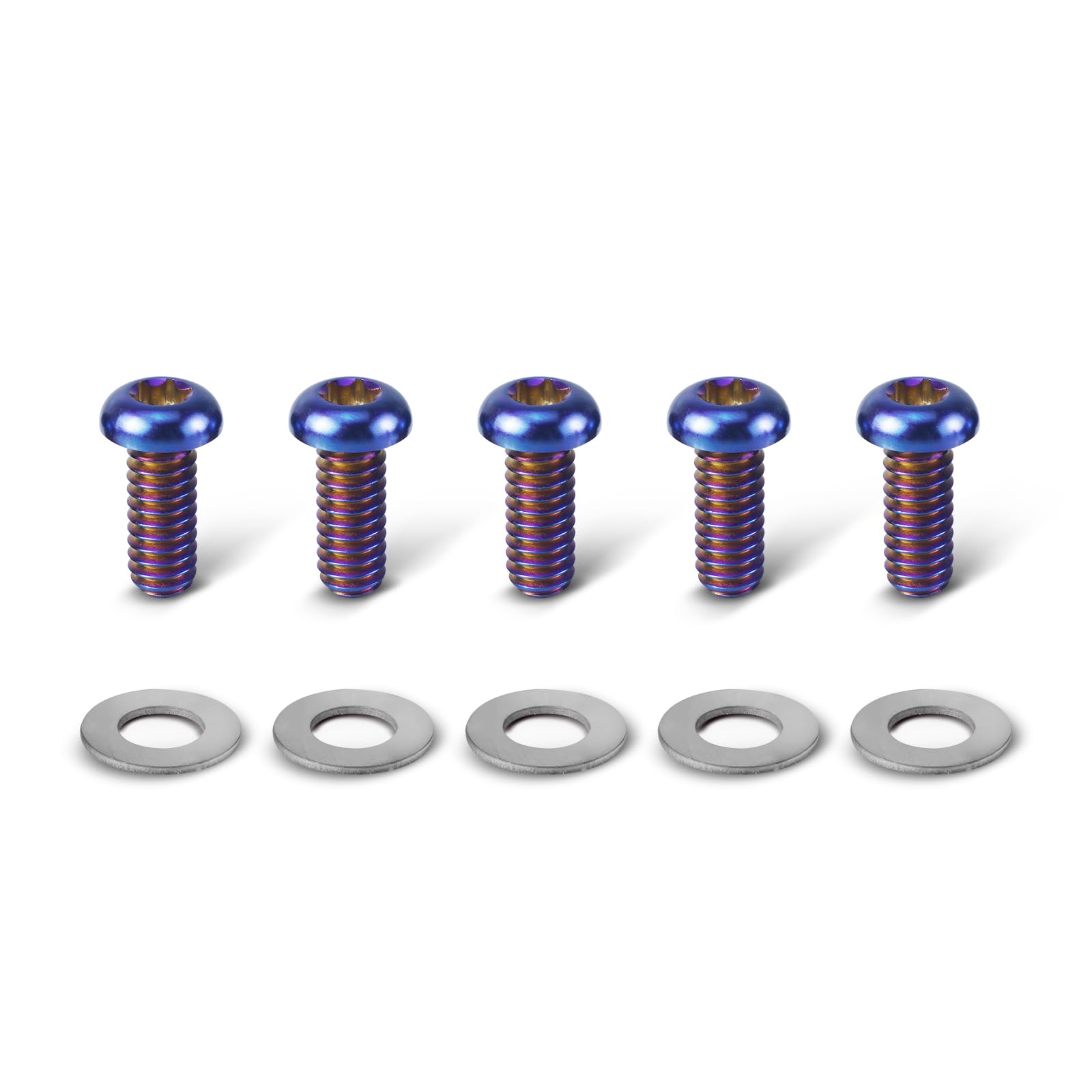 NICECNC Derby-Abdeckschrauben, Compatibile with Harley Davidson Blackline FXS, Breakout CVO FXSBSE, Super Glide FXD 2007–2010, Siehe Passform, Titanlegierung, Blau, 5 Stück