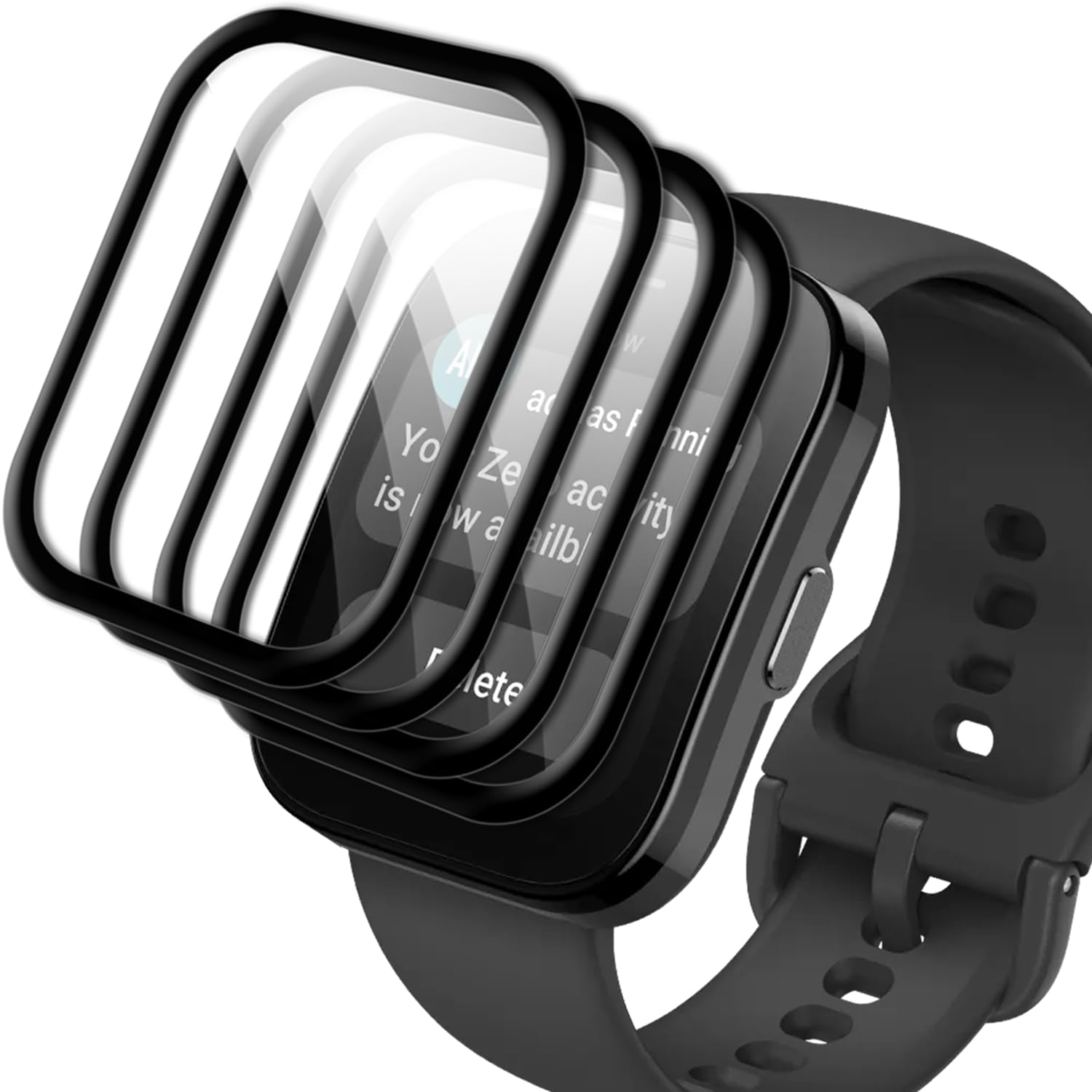 4 Piezas Protector de Pantalla para Amazfit Bip 5 46mm,Lámina Protectora Flexible TPU Cobertura Completa Curva 3D Alta Definición Antiarañazos Sin Burbujas Fácil Instalación