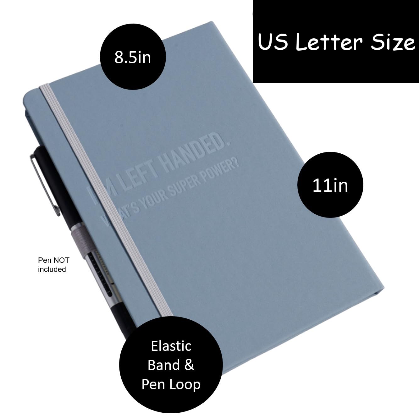 Urby Left Handed Journal w. Leather Cover. The Lefty Stuff Series. College Ruled Left Handed Notebooks, 200 Pages - Image 4