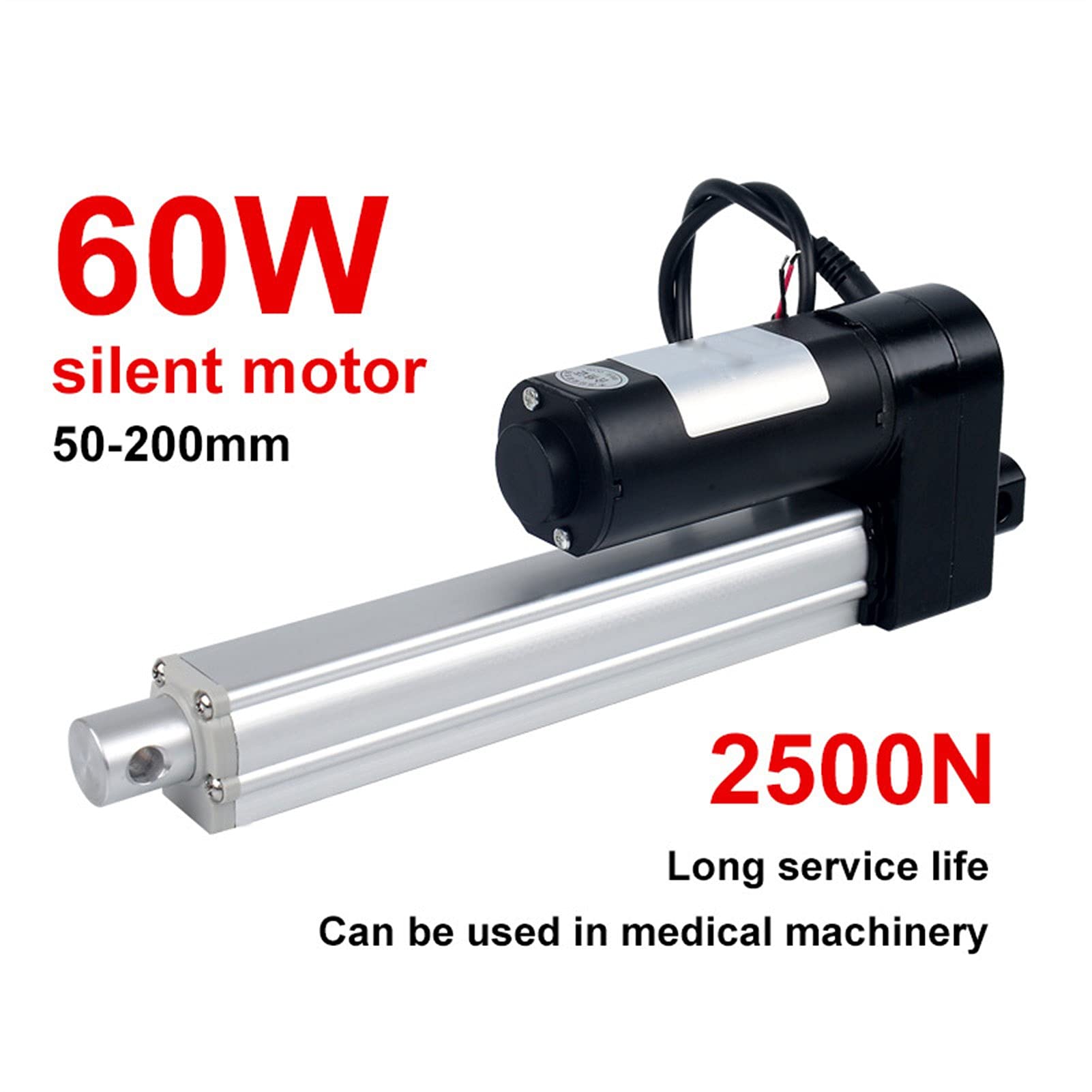 Actuador Lineal Eléctrico 24V - Fuerza 1200N, Carrera 8 Mm, Para Uso Industrial, Médico O Agrícola