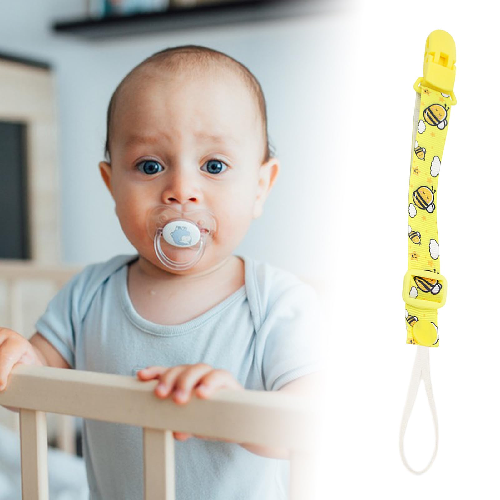 Clip per ciuccio, clip per porta ciuccio - Guinzaglio universale antigoccia per e massaggiagengive,Giocattoli per la dentizione con cordino per, adatti per la maggior parte