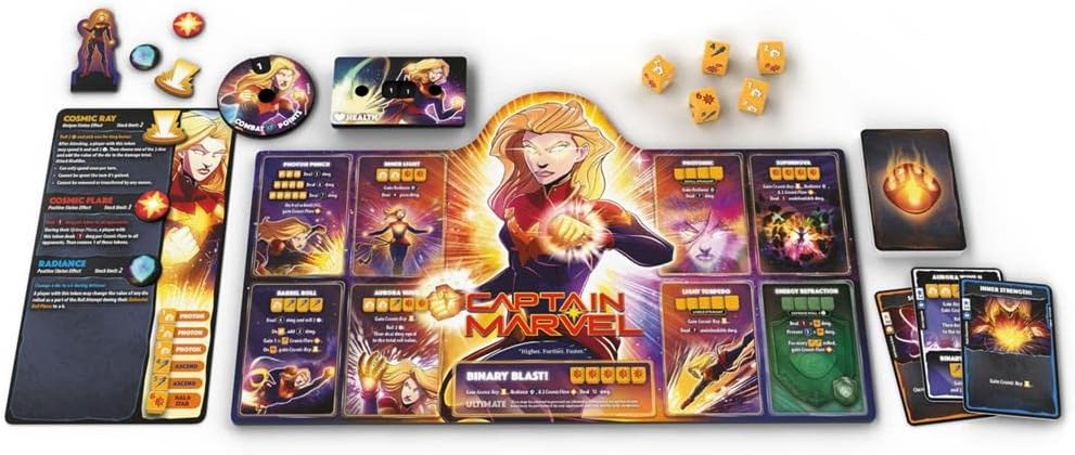 USAOPOLY Marvel Dice Throne | 2 Hero Box Featuring Captain Marvel, Black Panther | Standalone Competitive Dice Game | Officially-Licensed Game | Compatible with The Dice Throne Ecosystem