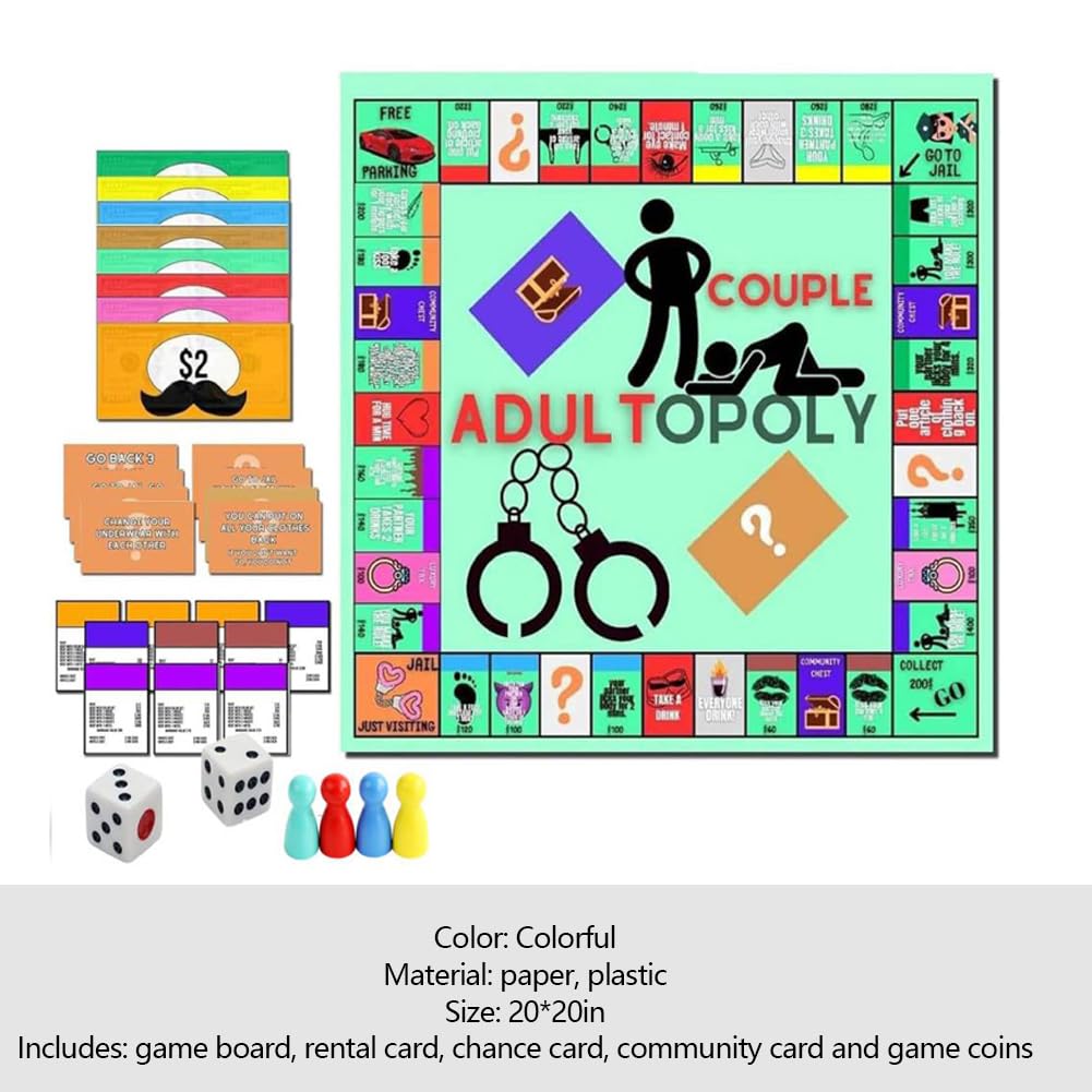 Pareja Adulto-Opoly Juego de Mesa Cita Noche Ideas Intimidad Baraja Cartas Relación Juego de Cartas para Parejas