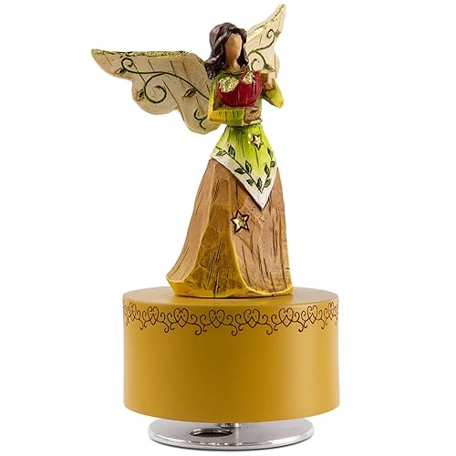 Music Box, Guardian Angel Musical Box Figurine Holding Heart, Sculpted