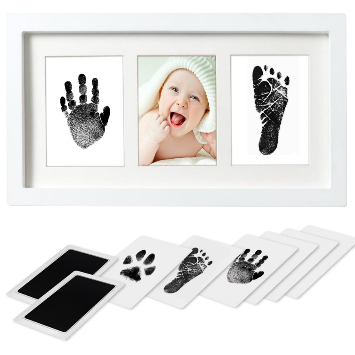 KESI ORNAMENTS Inkless Baby Hand and Footprint Kit for Newborn - Mess-Free Clean Touch Dog Nose & Baby Handprint Kit Suitable for Babies and Pets - Family Keepsake - Black-image-33