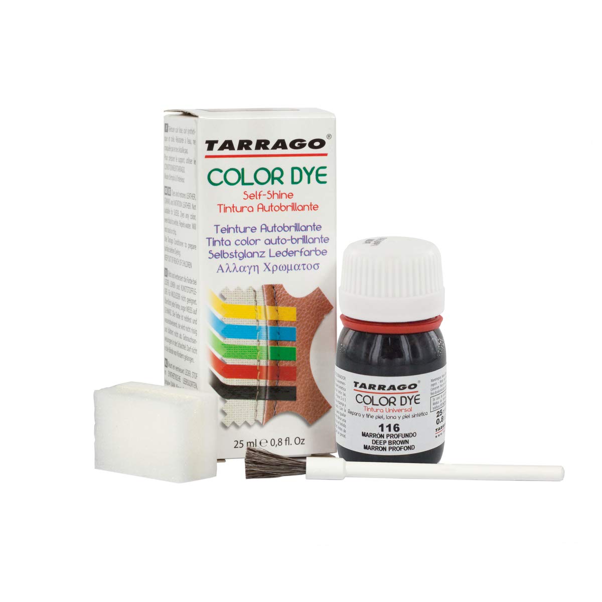 Tinte para Zapatos y Bolsos de Cuero y Textil con Esponja y Brocha | Cubre Rozaduras y Desgastes del Calzado | Gama de 90 colores — view 20